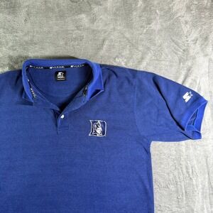 Starter Duke Blue Devils Polo Shirt NCAA College Team Logo Mens Size L